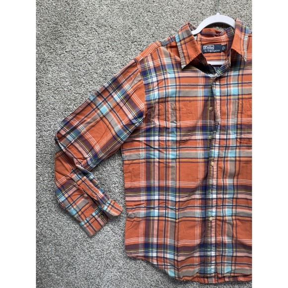 VTG Polo Ralph Lauren Mens *Large* Cotton Shirt Southwest Aztec Navajo Plaid - Picture 4 of 10